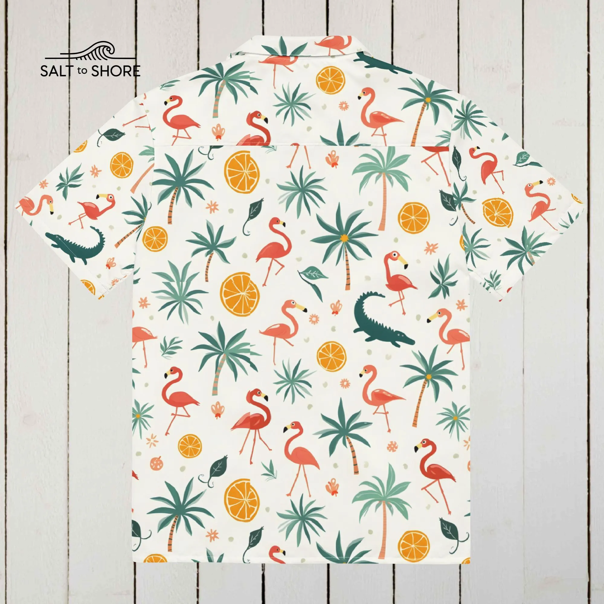 Salt to Shore | Coastal Elegance: Flamingo Flex Button Shirt