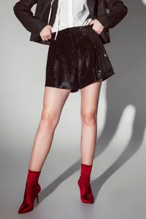 Sequined Shorts Mini in Black