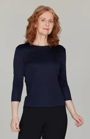 Silk Knit Tee - Midnight