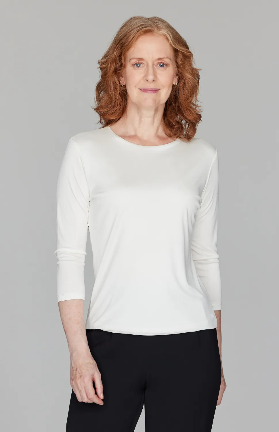 Silk Knit Tee - Pearl