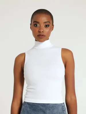 Sleeveless Seamless Top - White