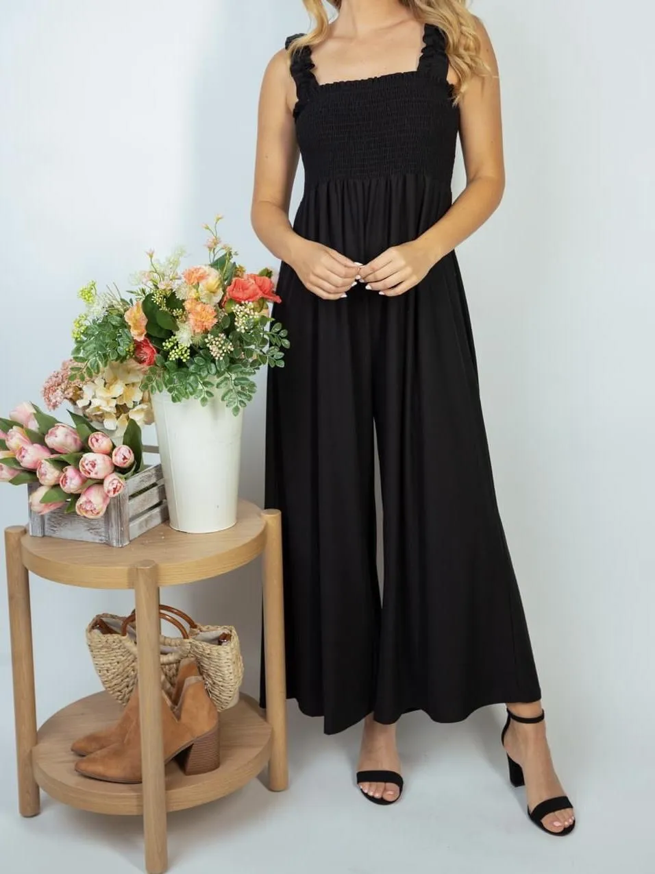 Sleeveless Solid Knit Jumpsuit