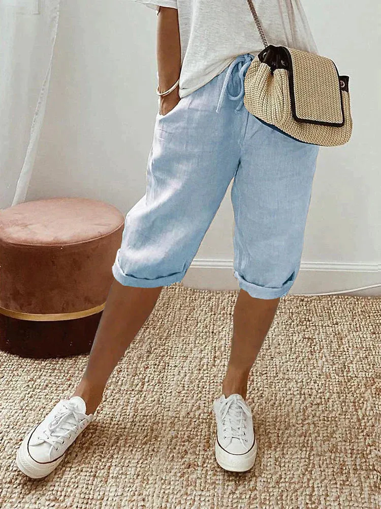Sloane | Lightweight Cotton-Linen Shorts