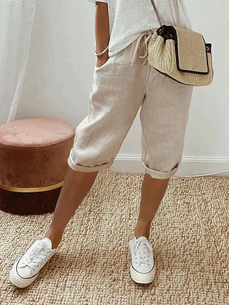 Sloane | Lightweight Cotton-Linen Shorts