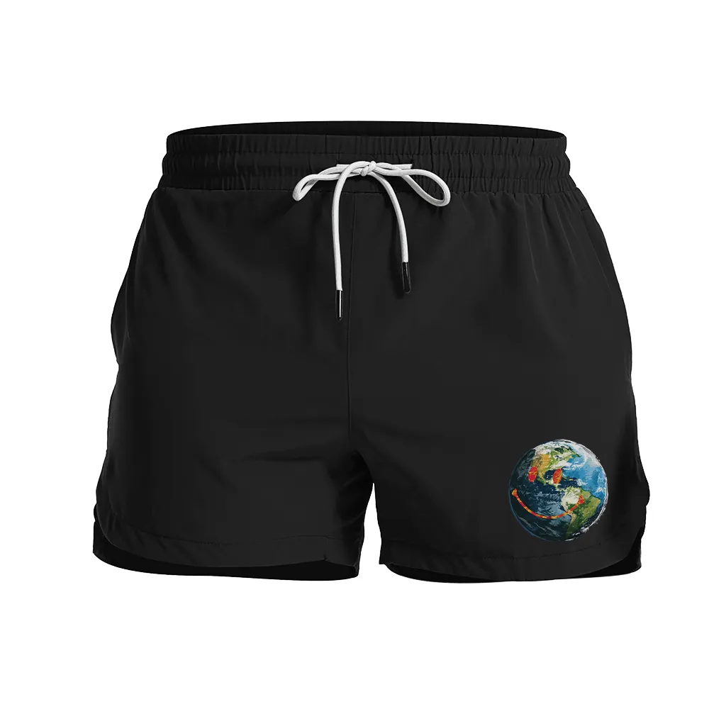 Smiling Earth Graphic Shorts