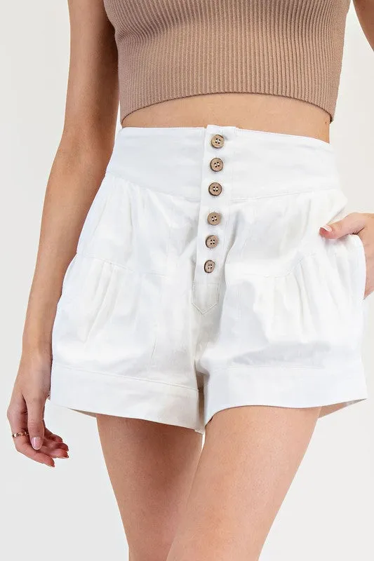 So Me Pinched Button Down Shorts