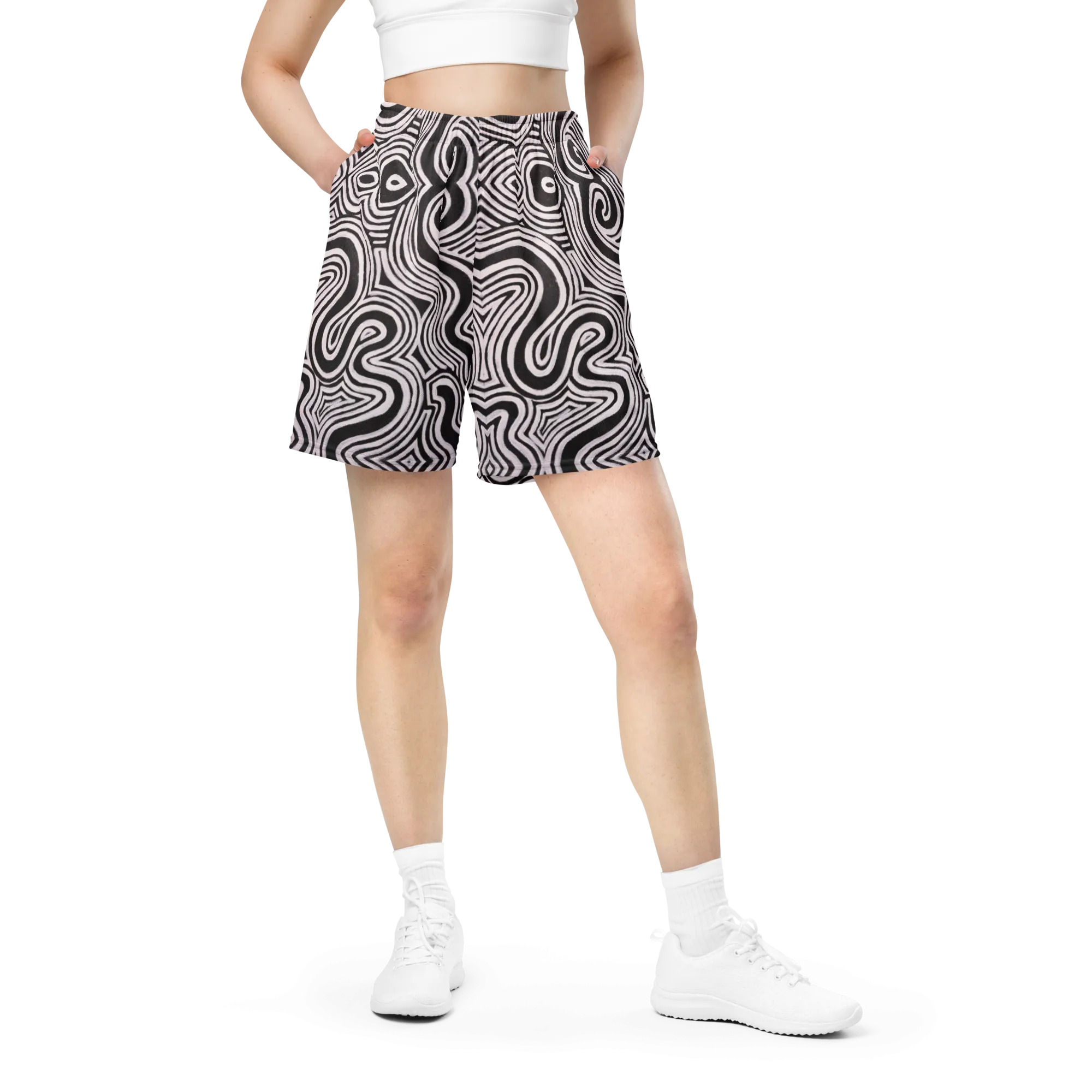 Soft Athletic Shorts (100% Recycled Material)- "Record Player" Design