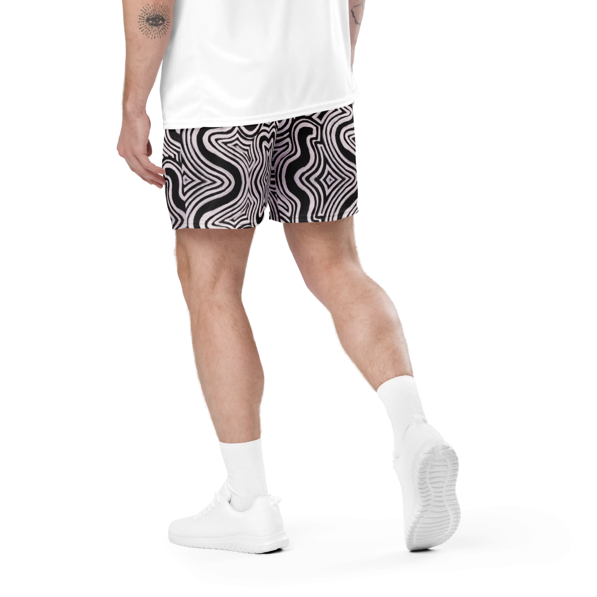 Soft Athletic Shorts (100% Recycled Material)- "Record Player" Design