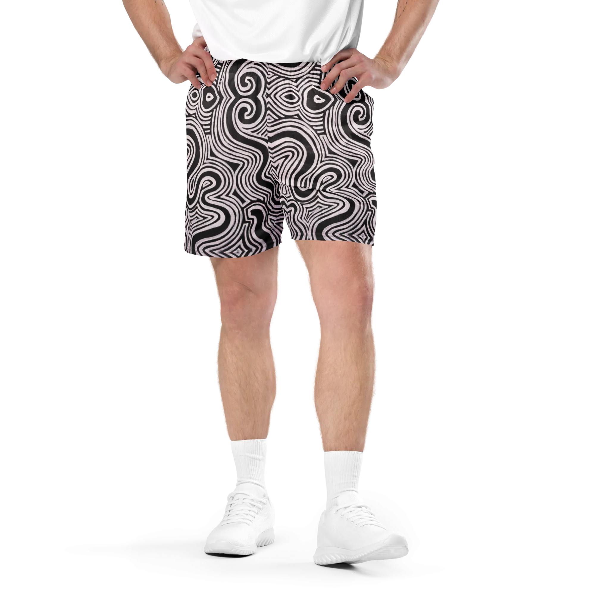 Soft Athletic Shorts (100% Recycled Material)- "Record Player" Design