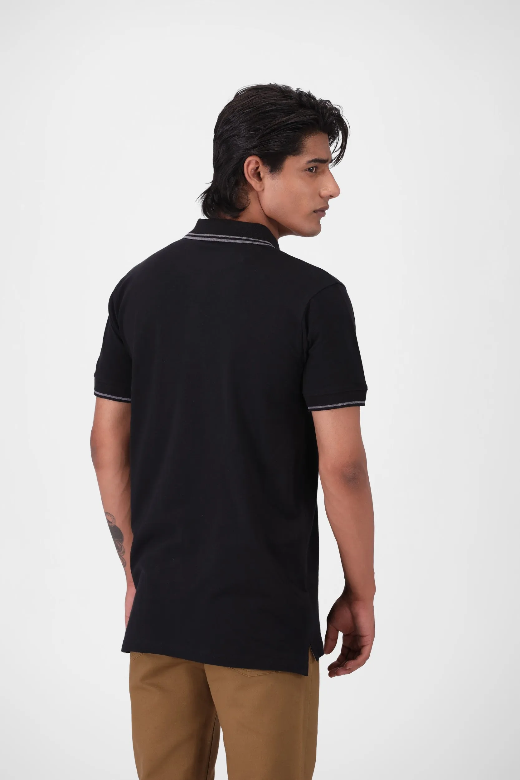 Solid Black Polo Shirt
