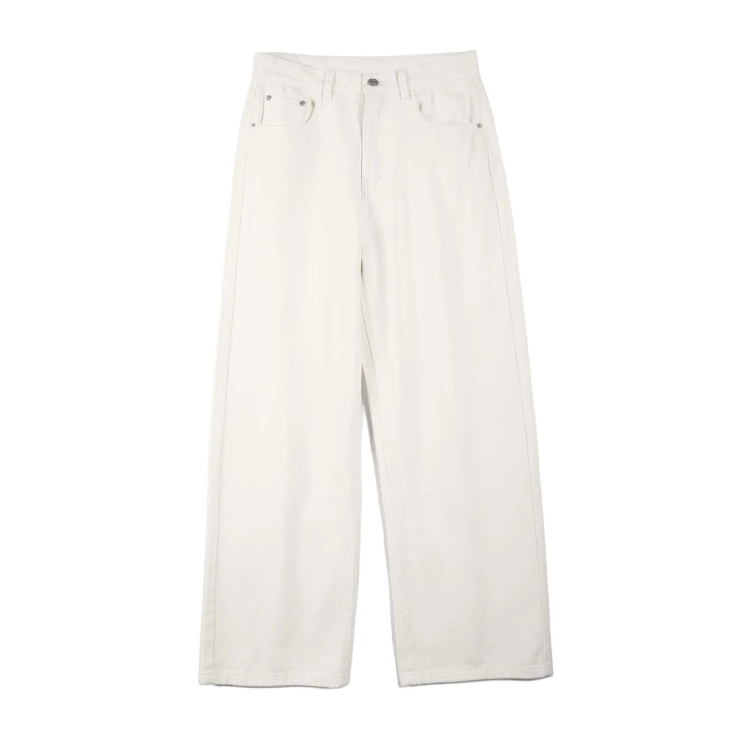 Solid Color Straight Leg Jeans