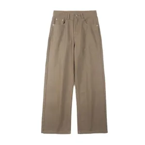 Solid Color Straight Leg Jeans