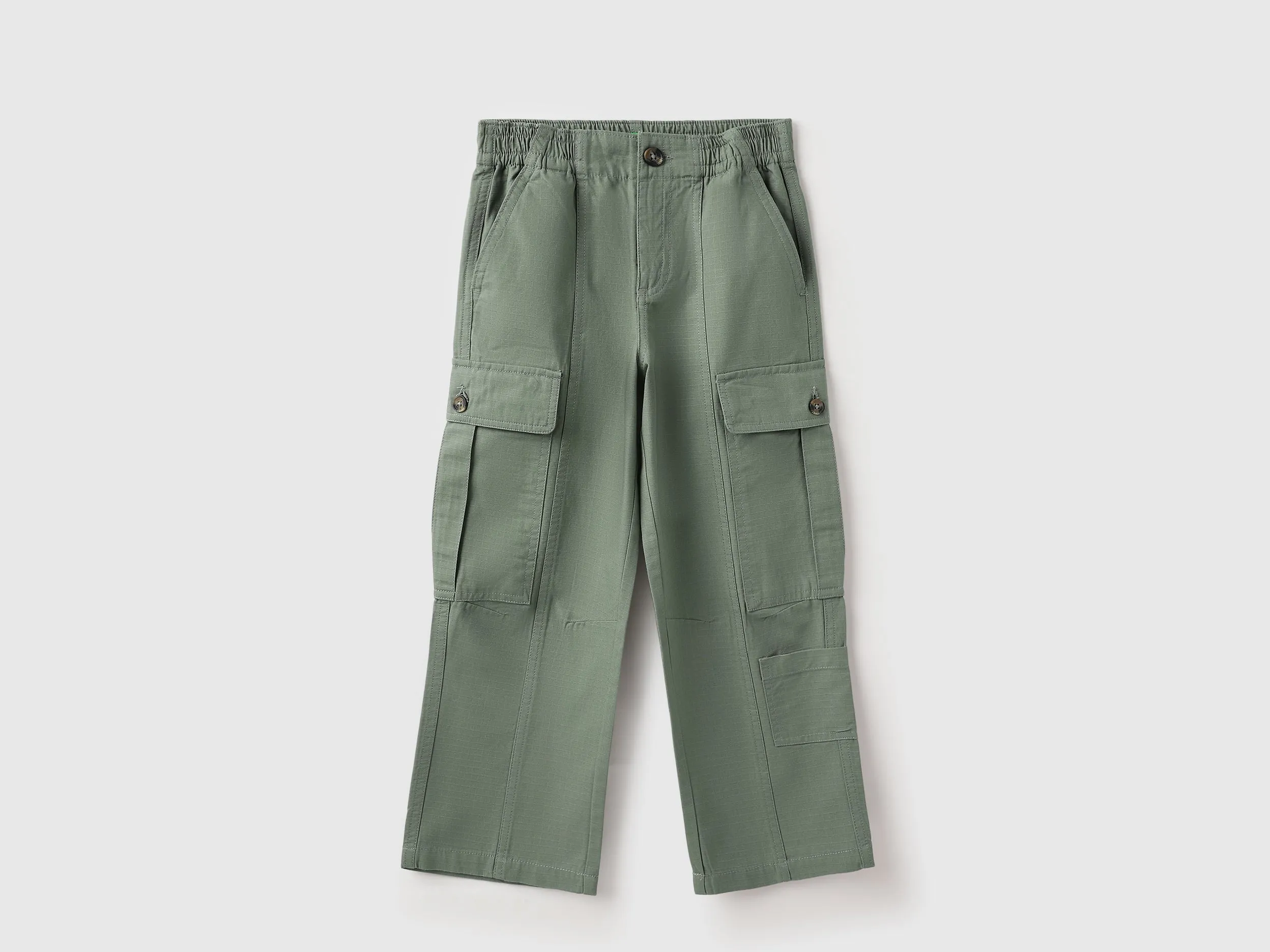 Solid Loose Fit Cargo Pants