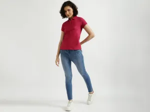 Solid Magenta Polo T-Shirt