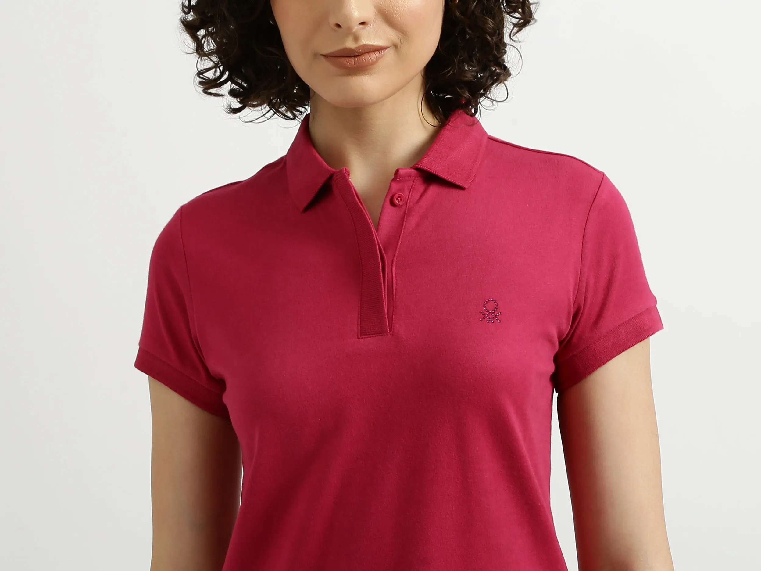 Solid Magenta Polo T-Shirt