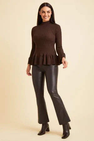 Sonny Pull On Flare - Faux Leather: FINAL SALE