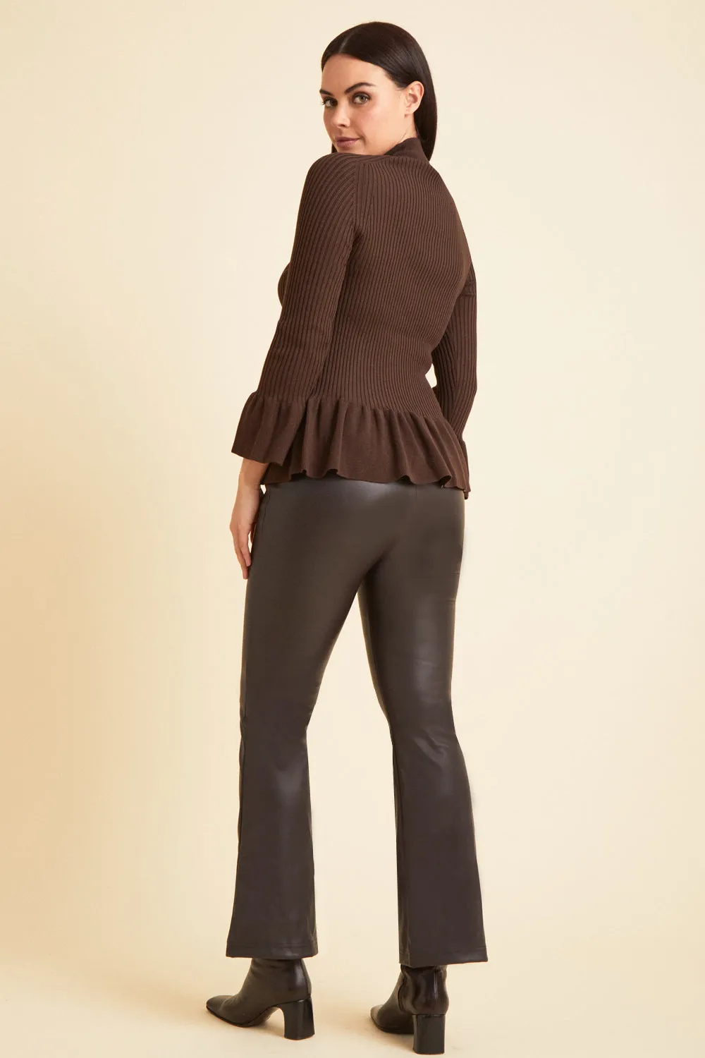 Sonny Pull On Flare - Faux Leather: FINAL SALE