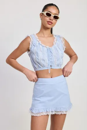 Stage Coach Lace Ruffle Top