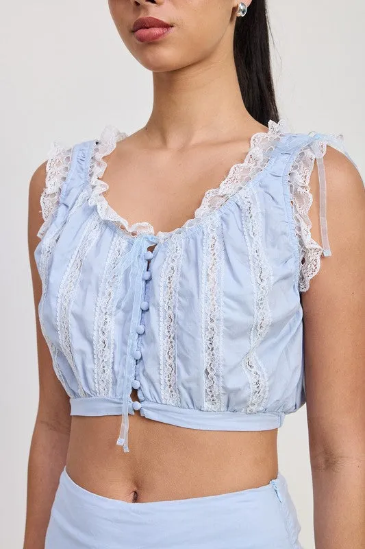 Stage Coach Lace Ruffle Top