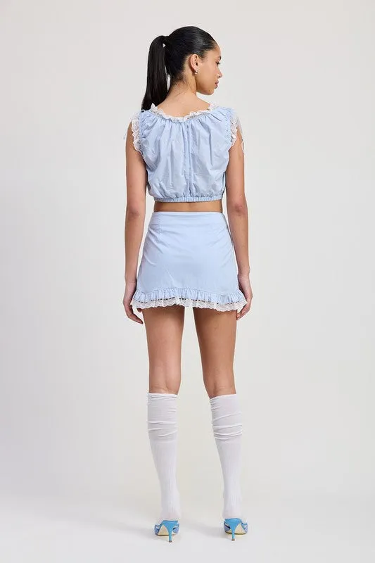 Stage Coach Lace Ruffle Top