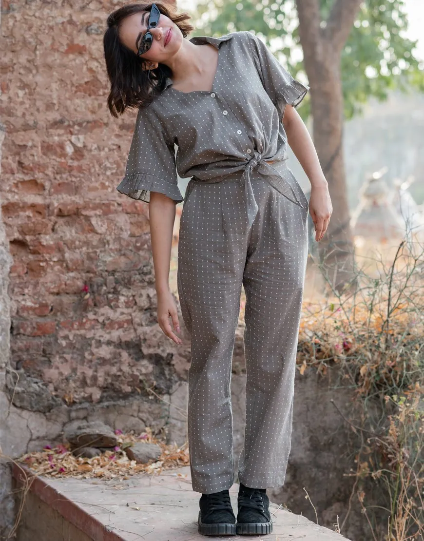 Stone Grey Weave Co-ord Set