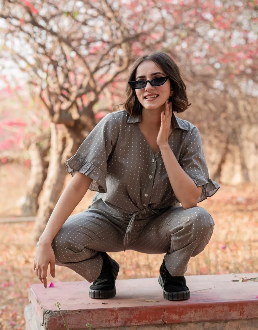 Stone Grey Weave Co-ord Set