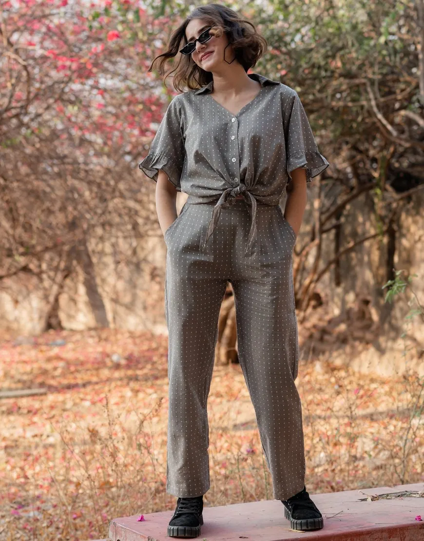 Stone Grey Weave Co-ord Set
