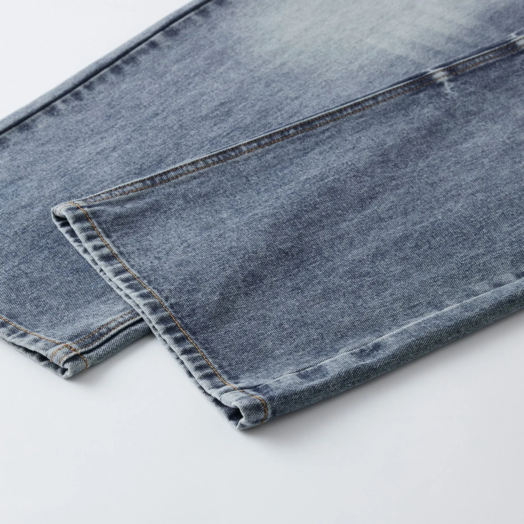 Straight Leg Whiskers Blue Jeans