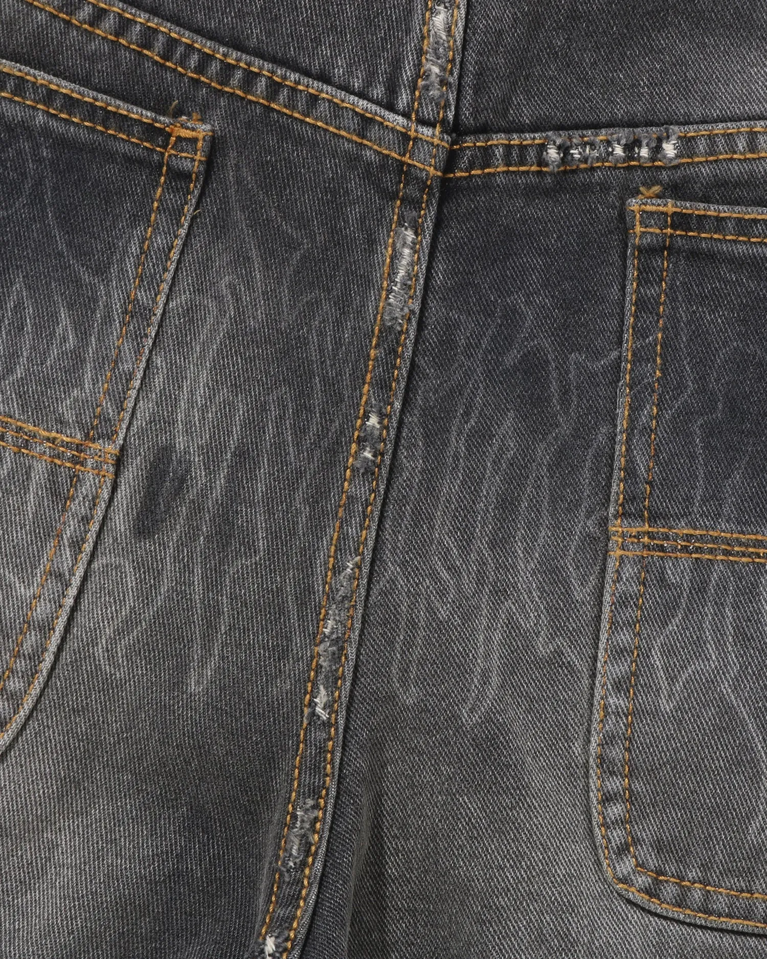 Studded Heavy Wash Relaxed Fit 13oz Denim Shorts