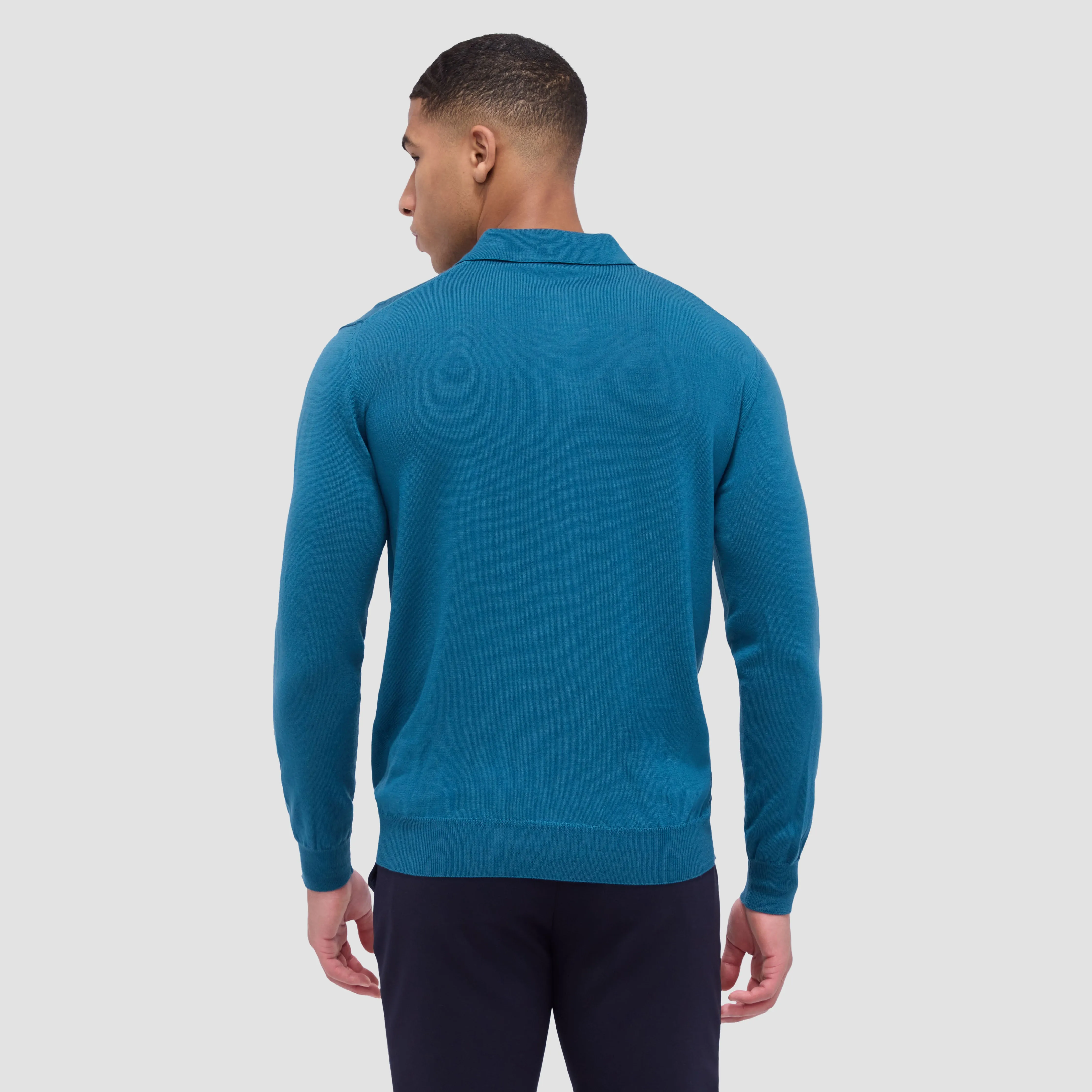 Super Merino Solid Polo Sweater