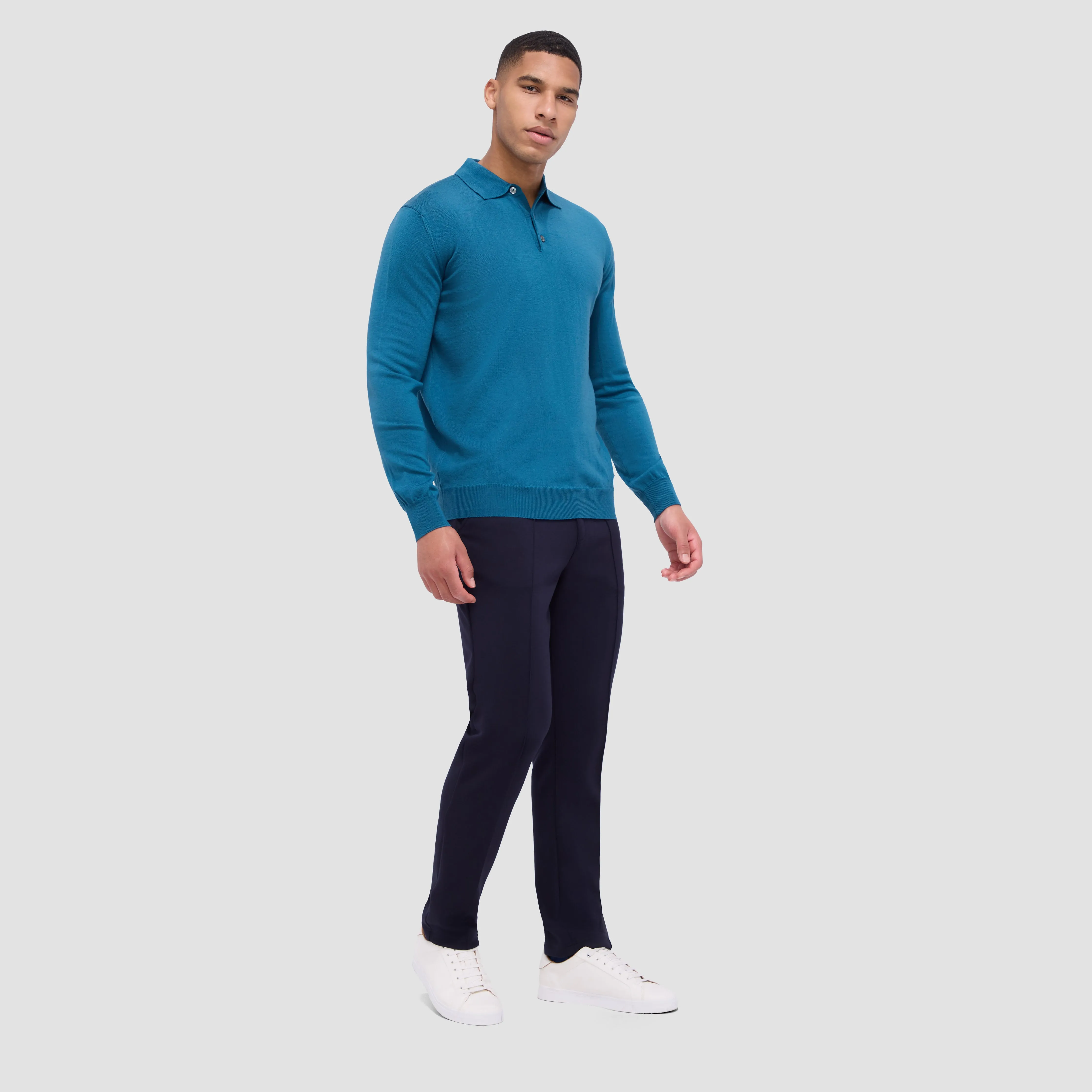 Super Merino Solid Polo Sweater