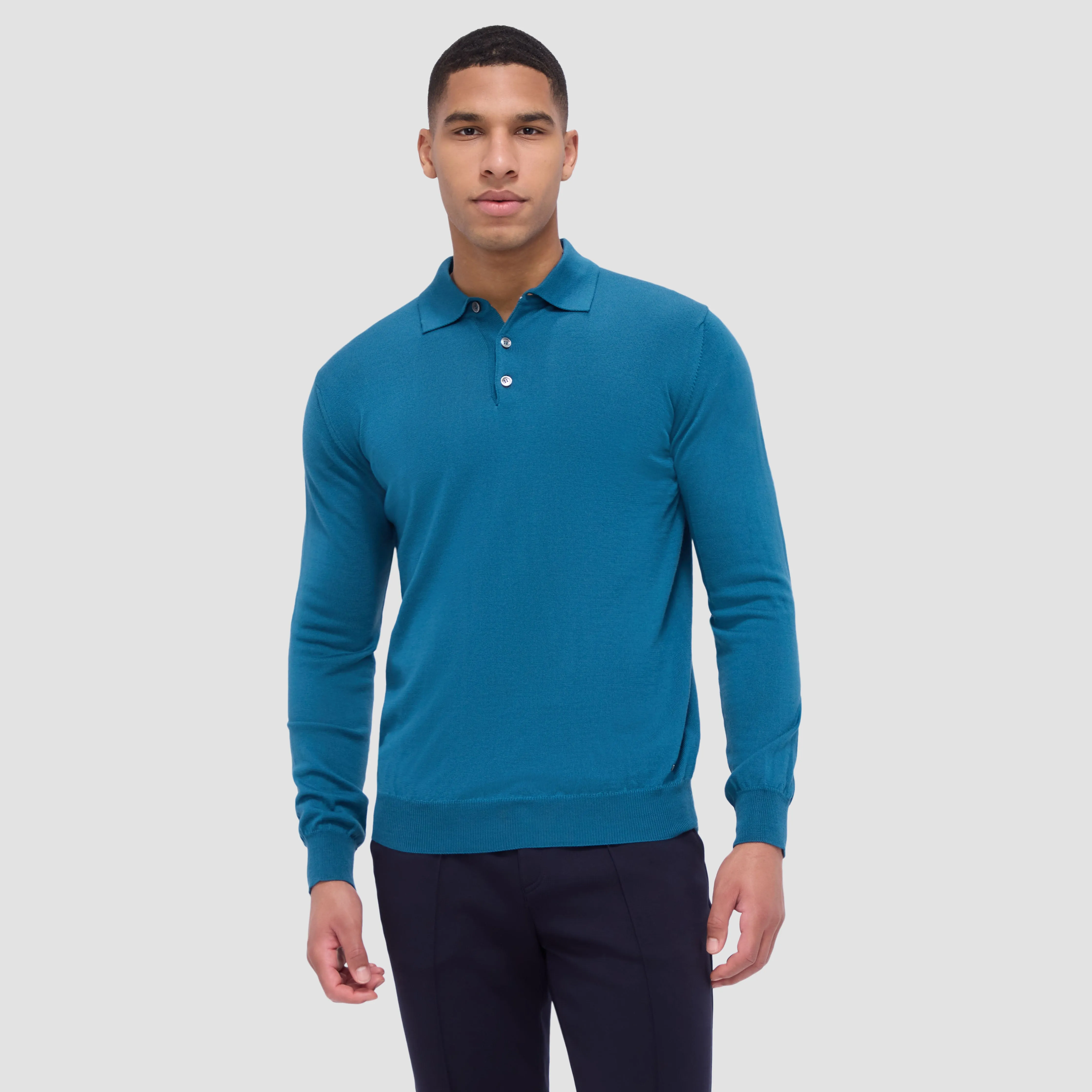 Super Merino Solid Polo Sweater
