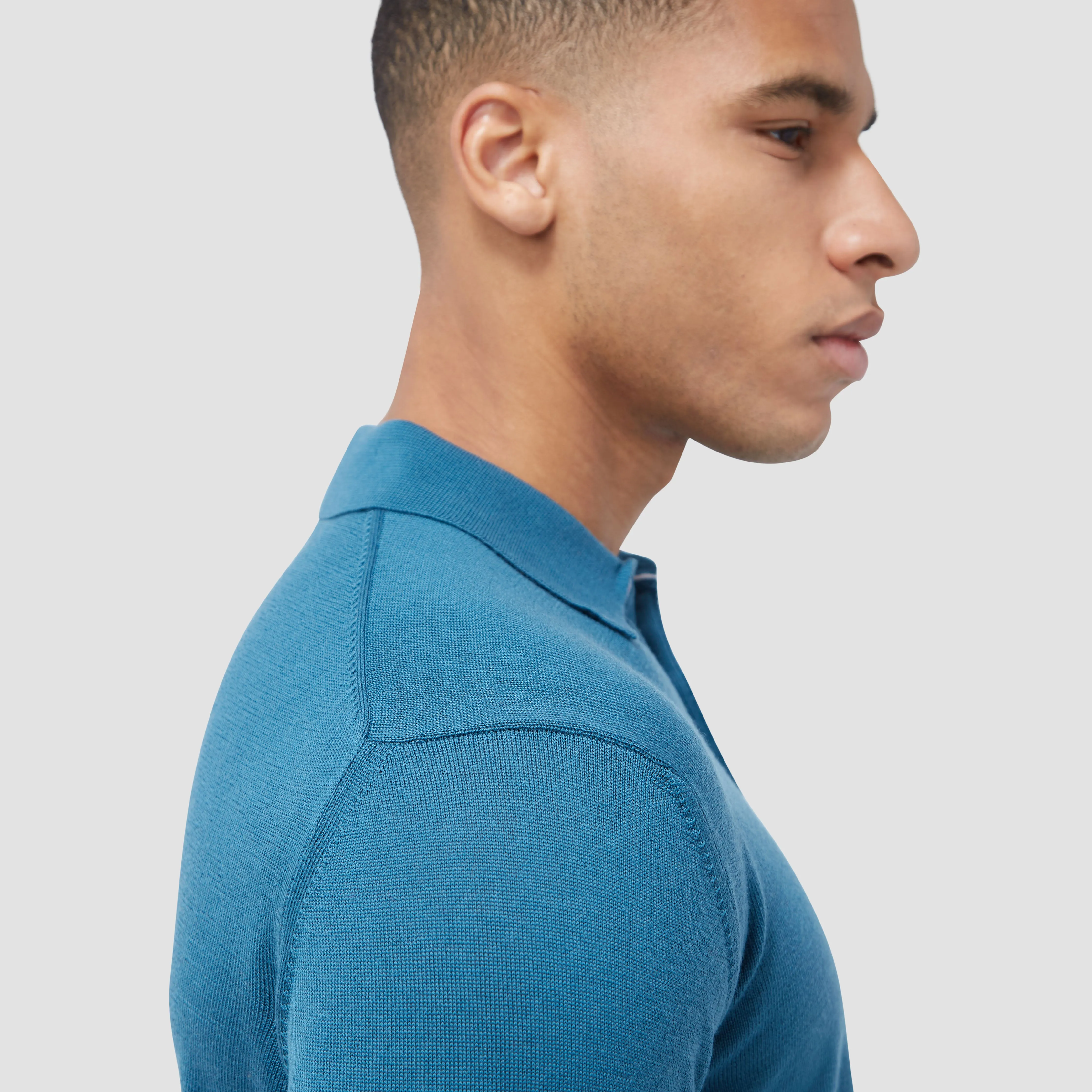 Super Merino Solid Polo Sweater