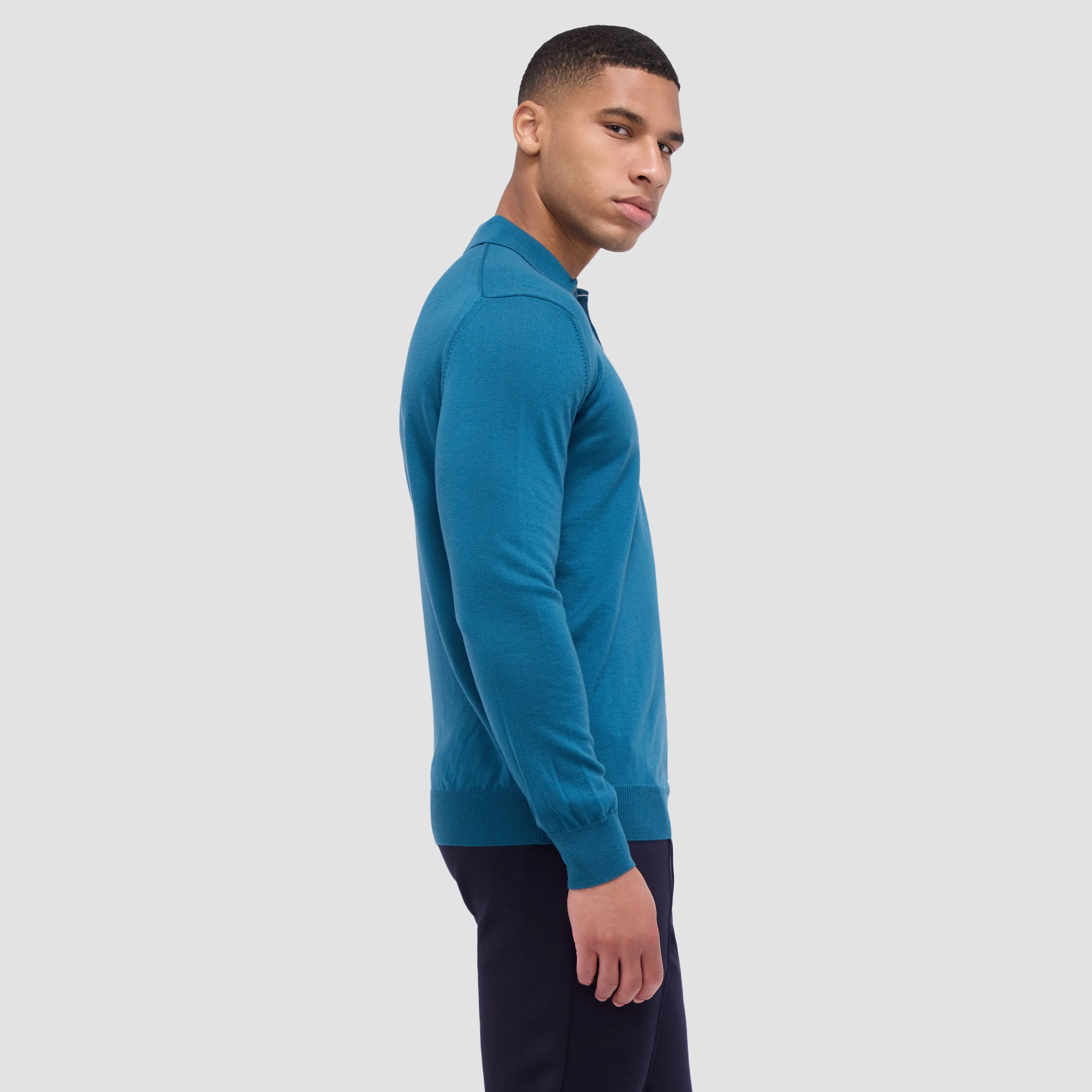 Super Merino Solid Polo Sweater