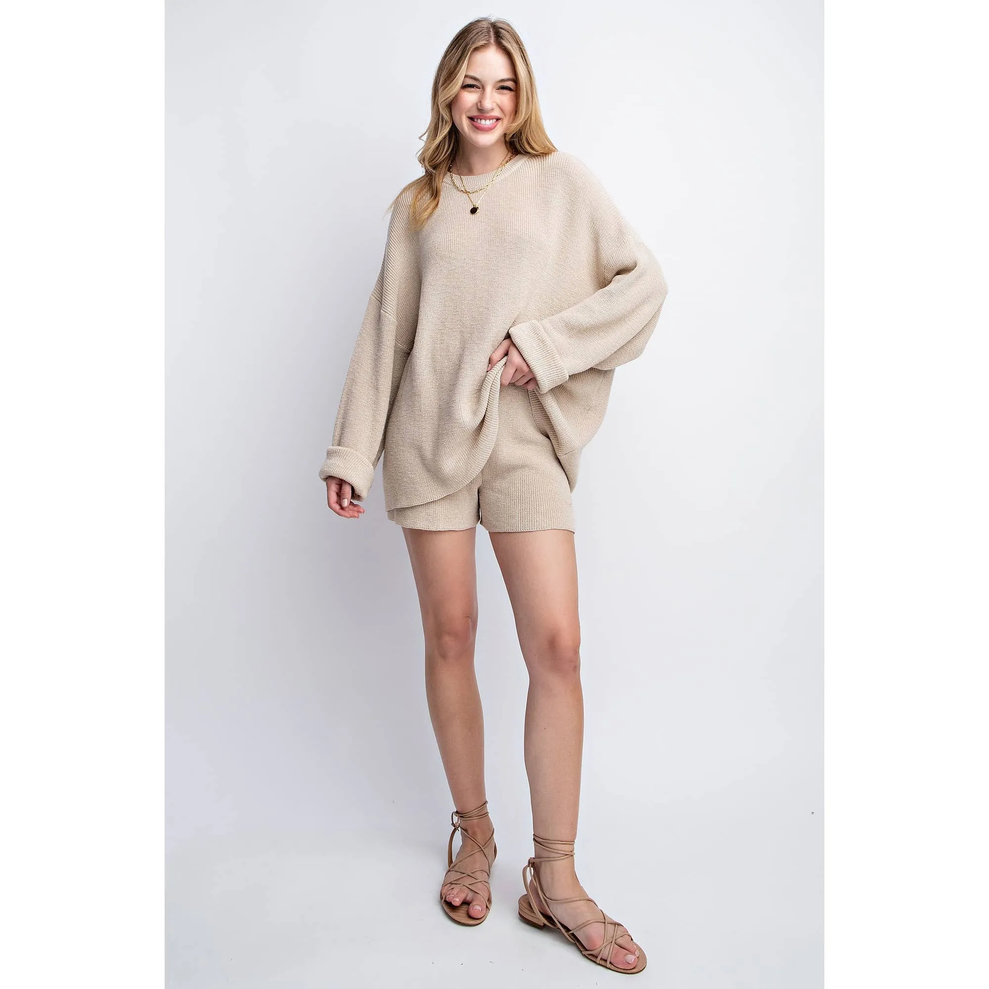 SWEATER SHORT SET