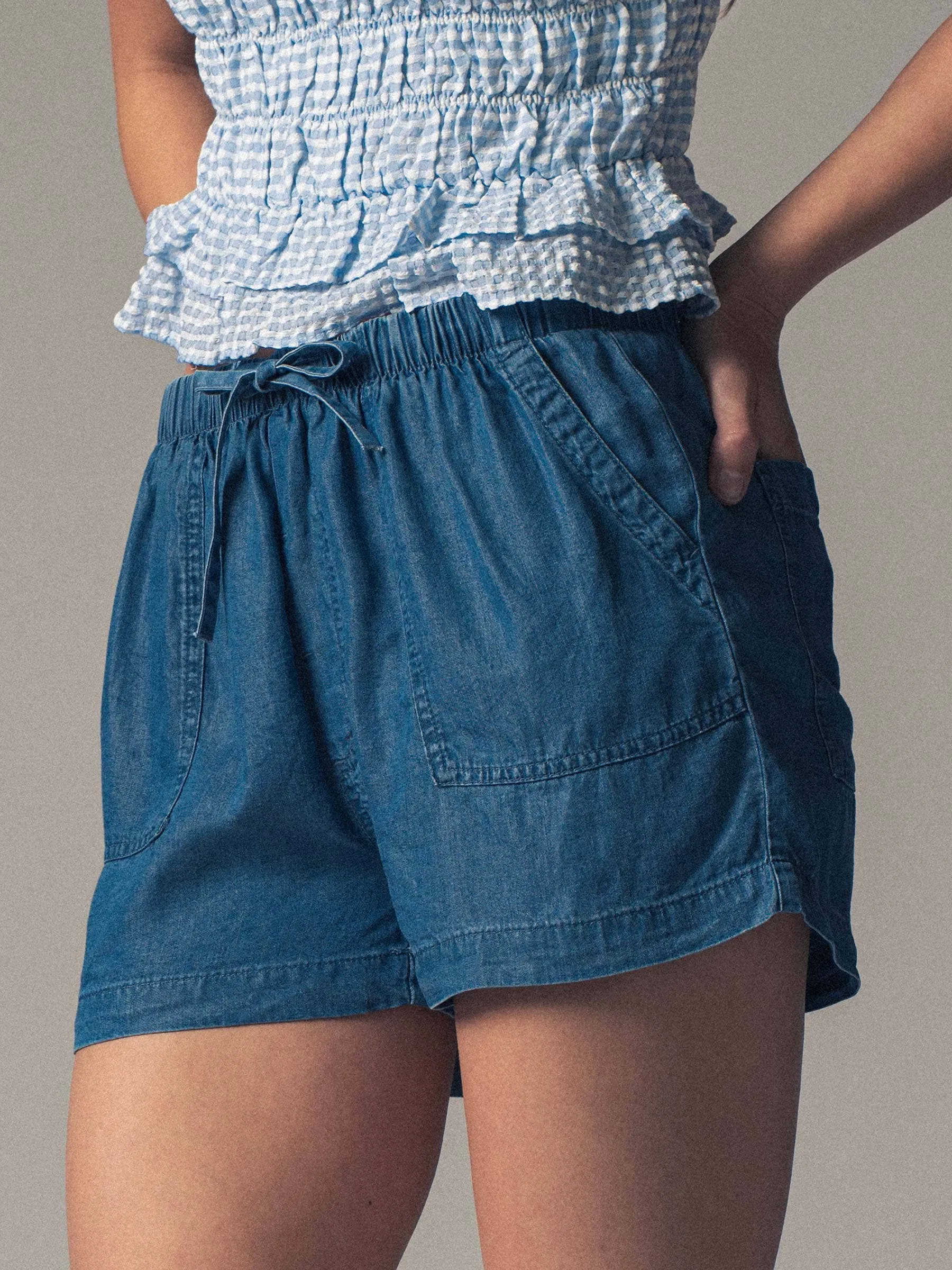 Tencel Patch Pocket Summer Shorts