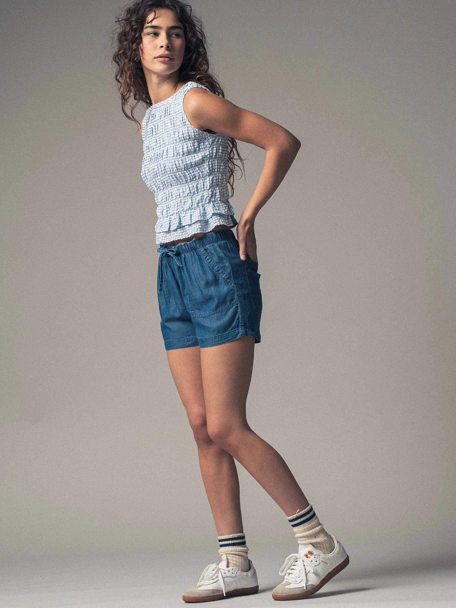 Tencel Patch Pocket Summer Shorts