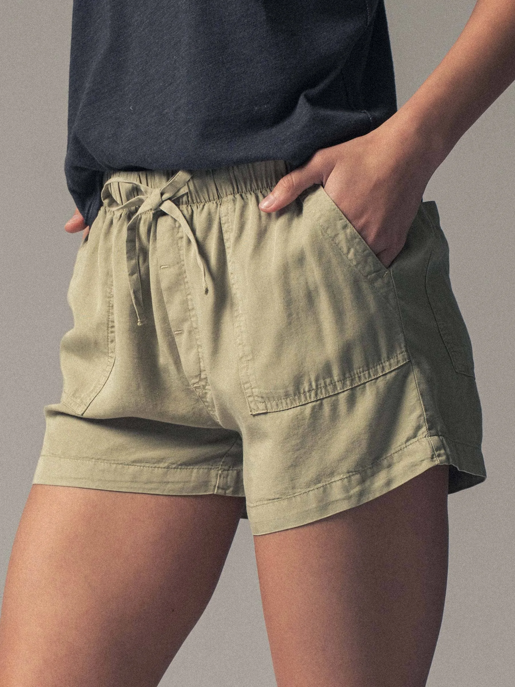 Tencel Patch Pocket Summer Shorts