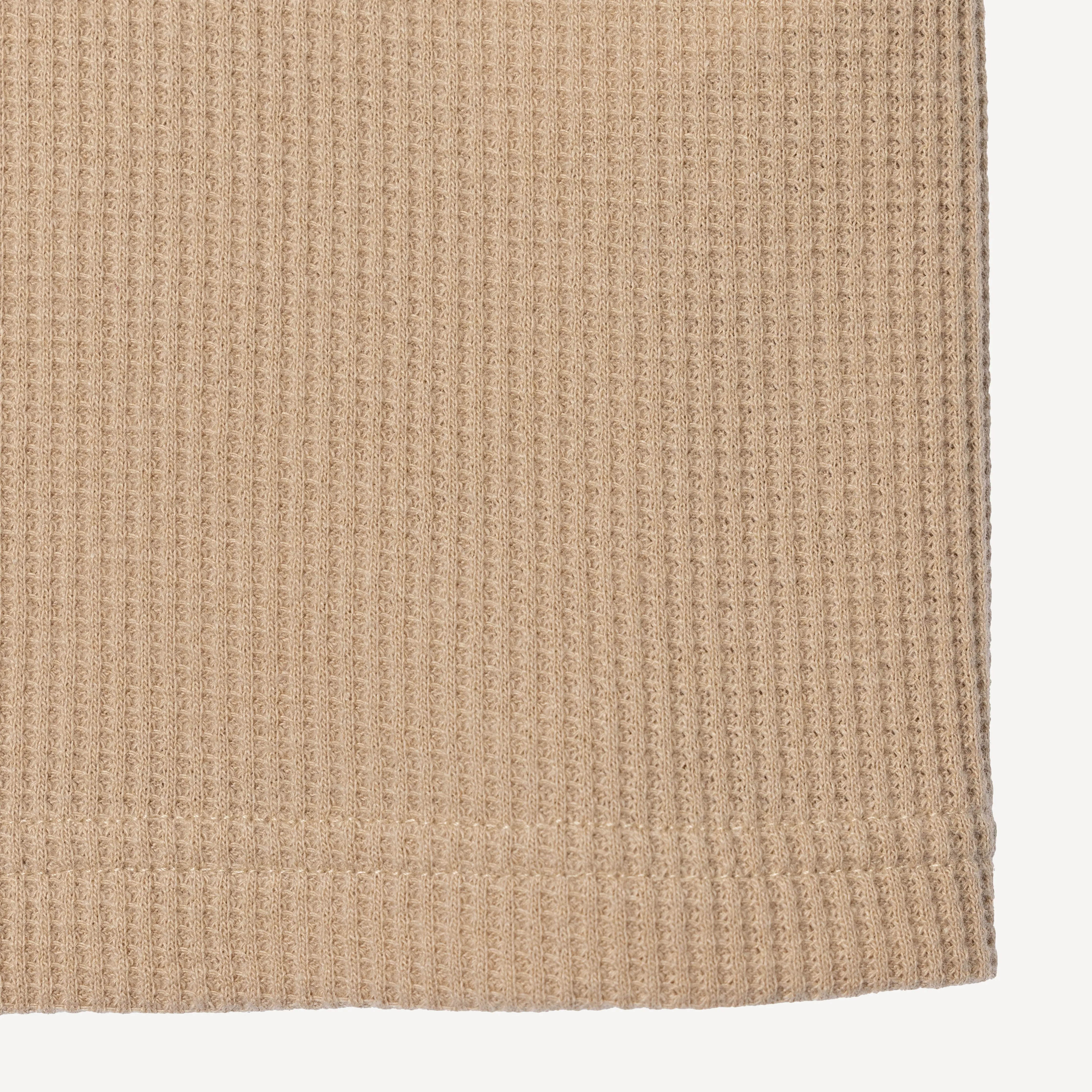 Thermal Waffle Knit Tee & Shorts Set - Sand