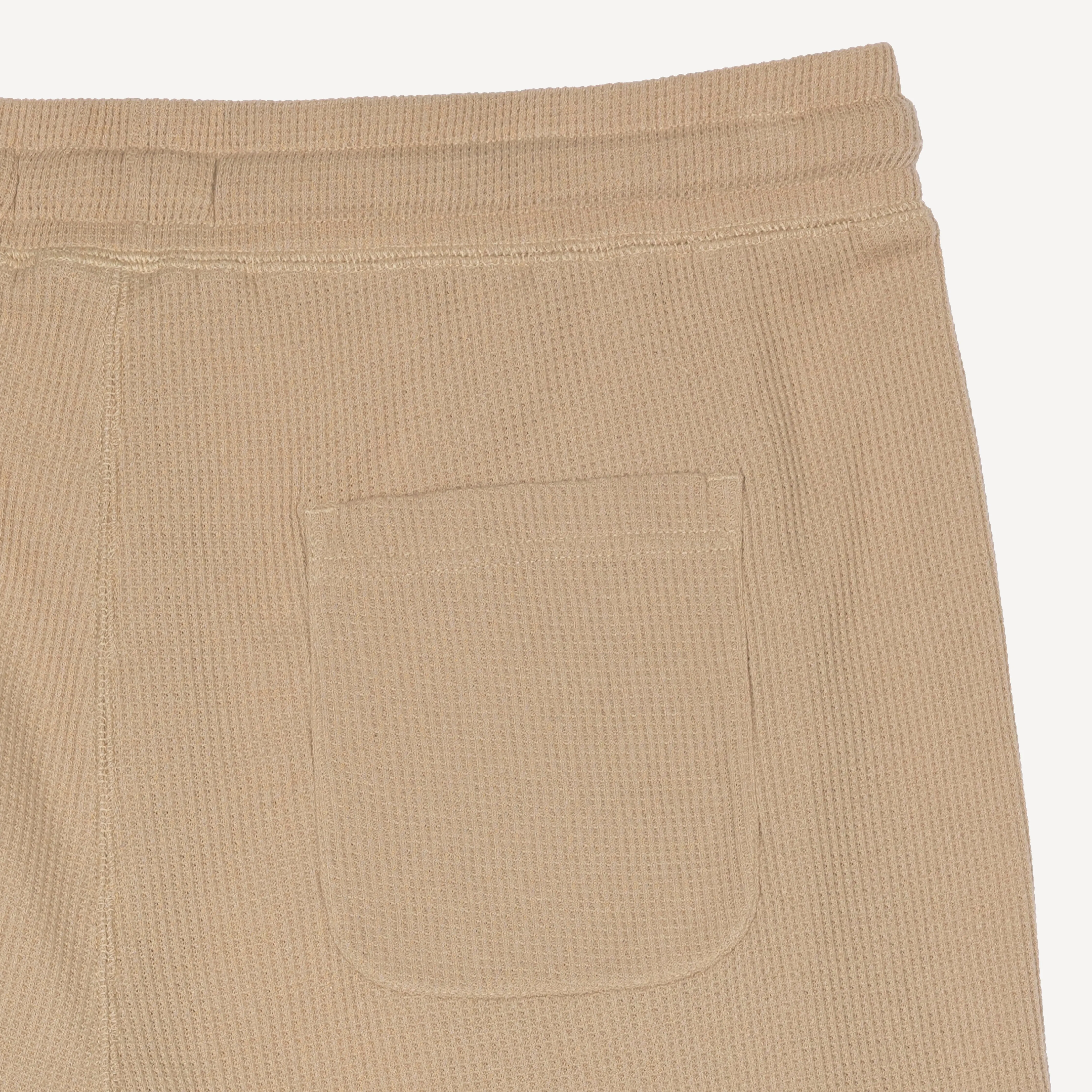 Thermal Waffle Knit Tee & Shorts Set - Sand