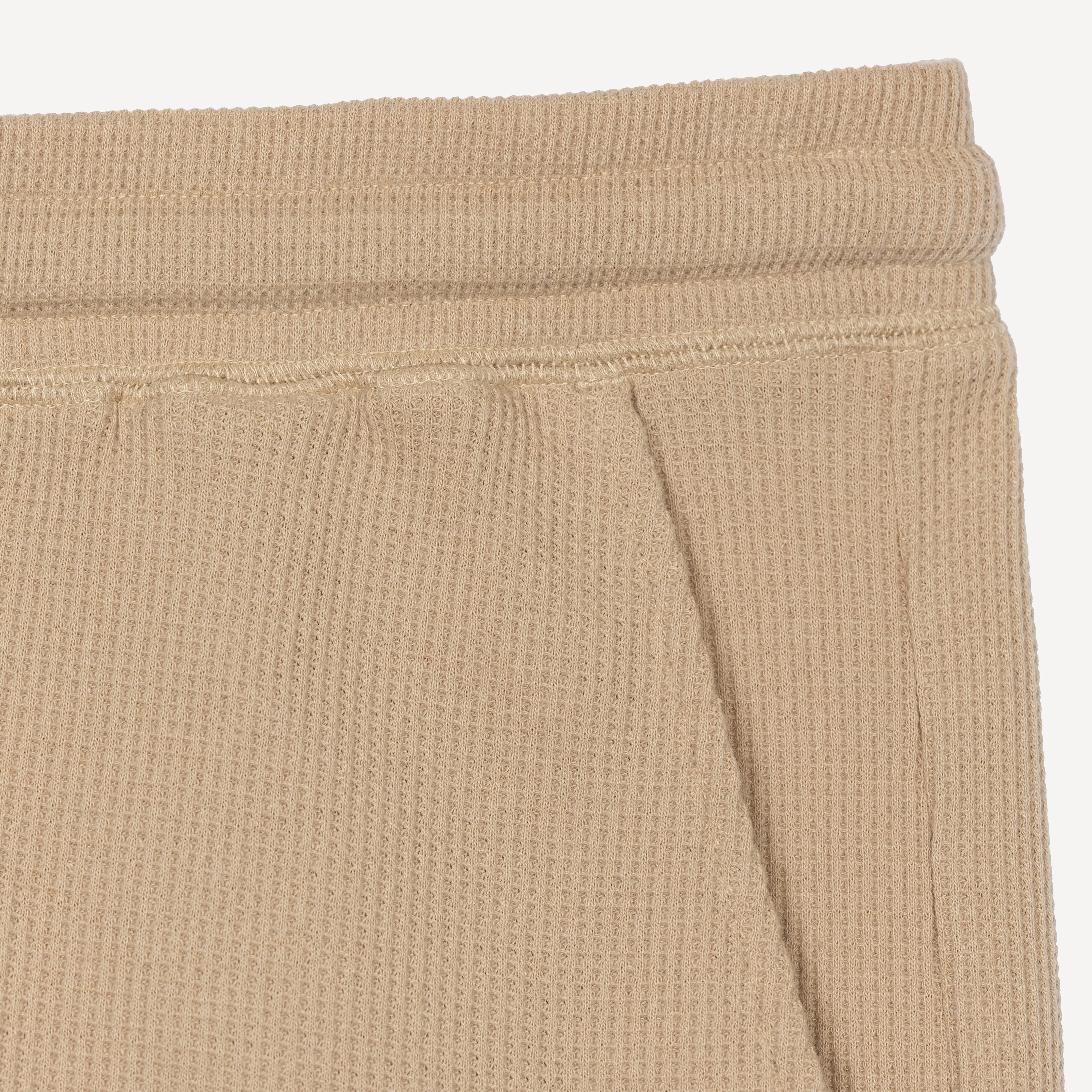 Thermal Waffle Knit Tee & Shorts Set - Sand