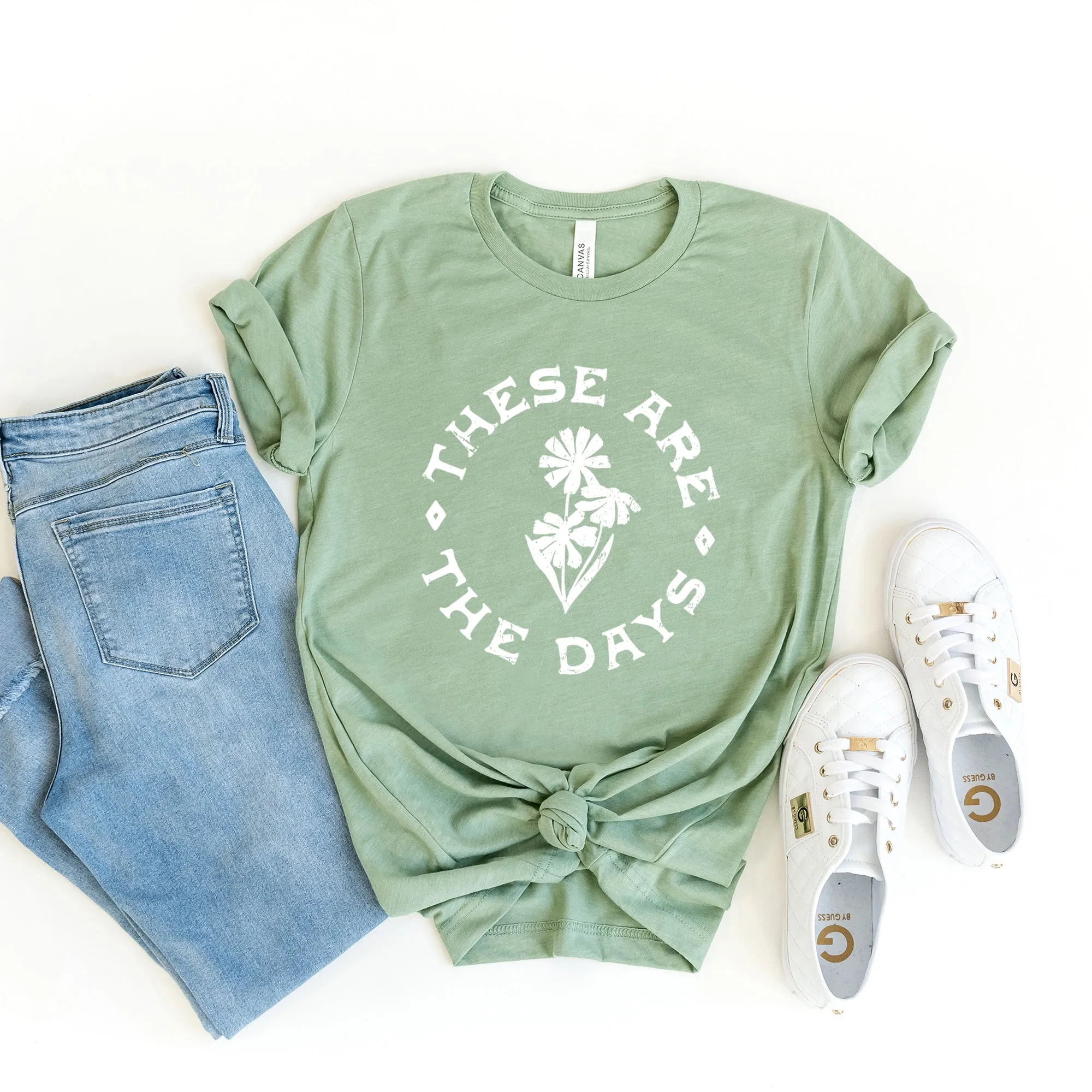 These Are The Days Flowers | Short Sleeve Crew Neck