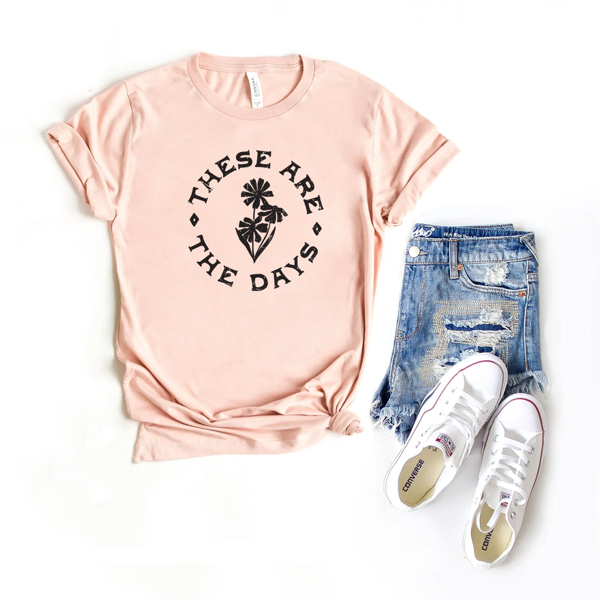 These Are The Days Flowers | Short Sleeve Crew Neck