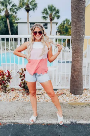 Tranquil Scalloped Halter Top - Coral