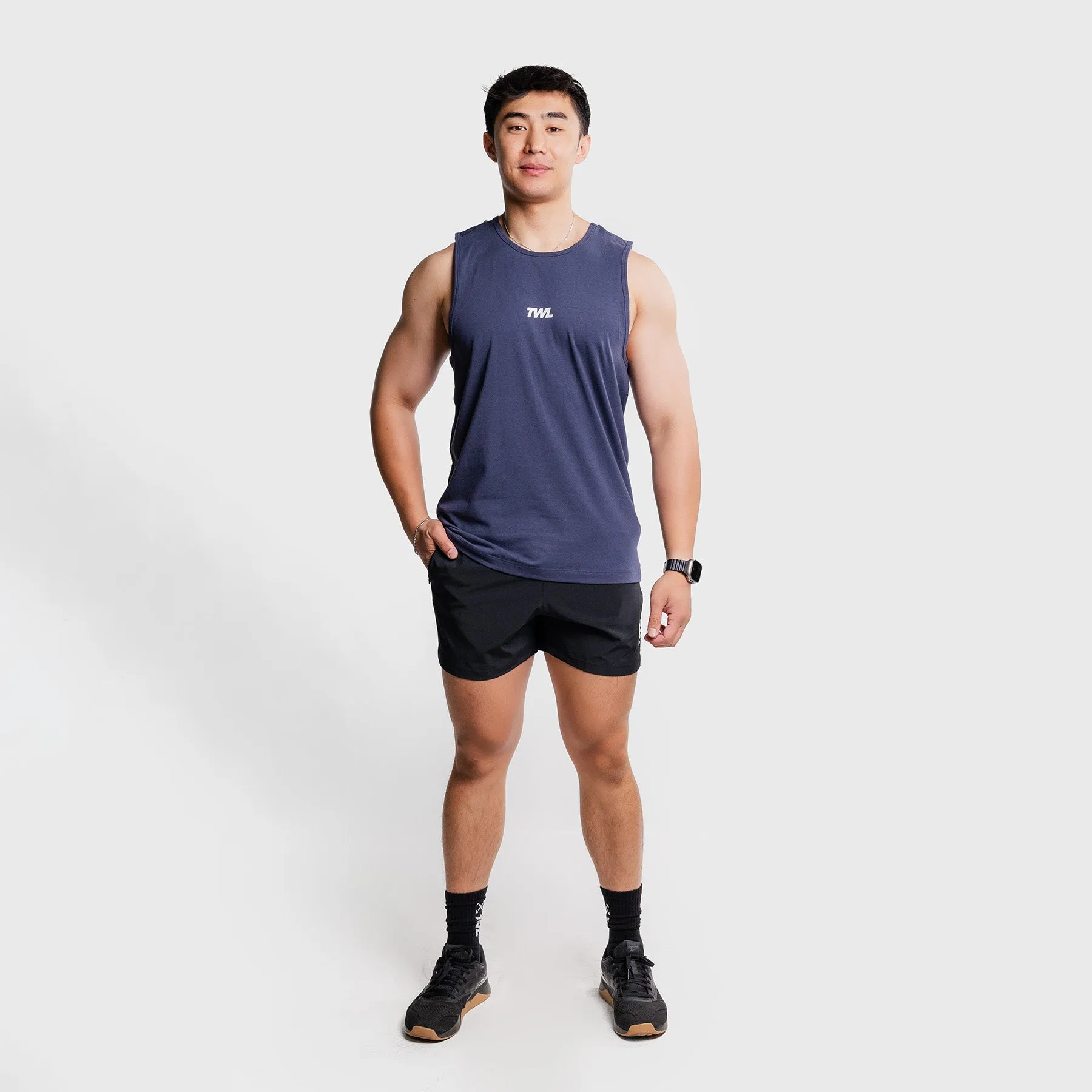 TWL - MEN'S EVERYDAY TANK - MIDNIGHT NAVY/WHITE