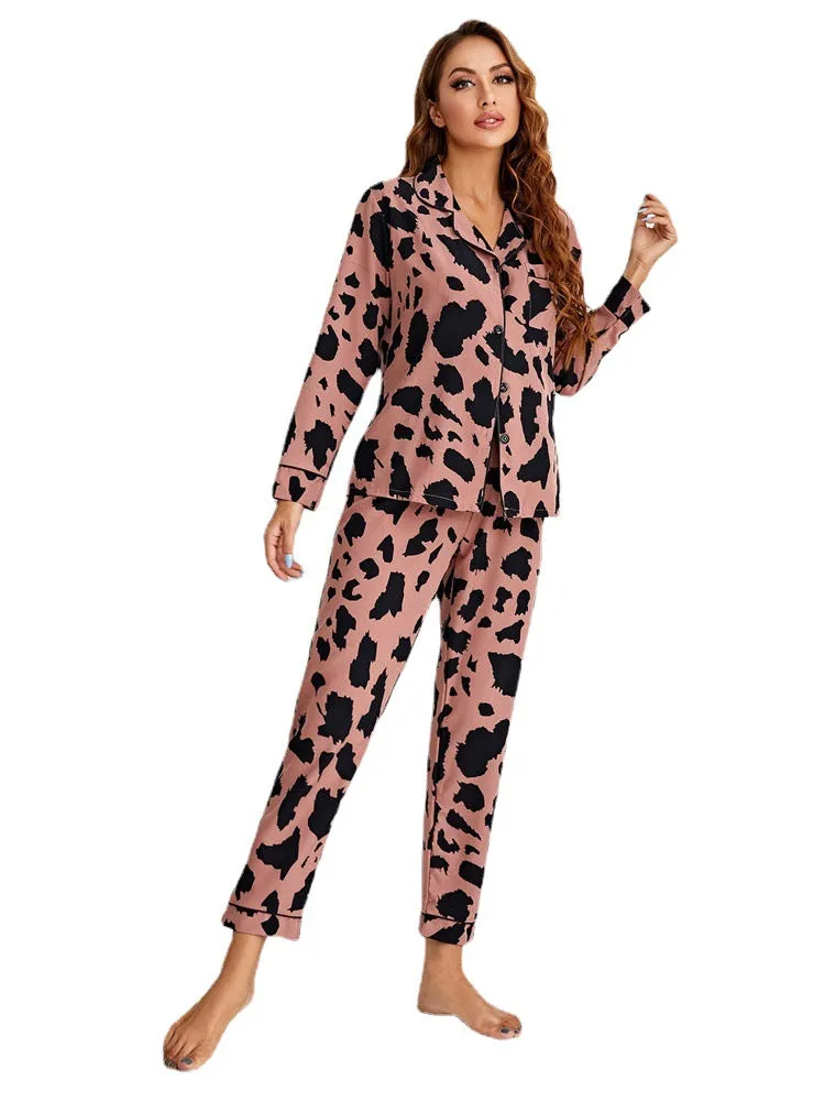 Two Piece Animal Print Long Sleeve Pajama Set