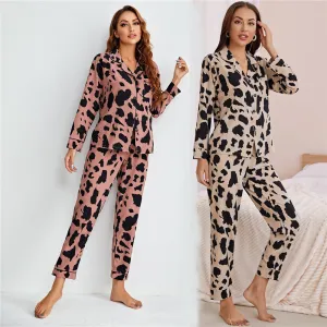 Two Piece Animal Print Long Sleeve Pajama Set