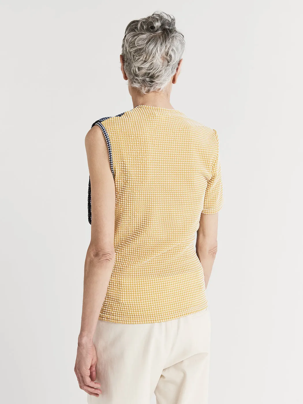 Two-Tone Front Drape Top