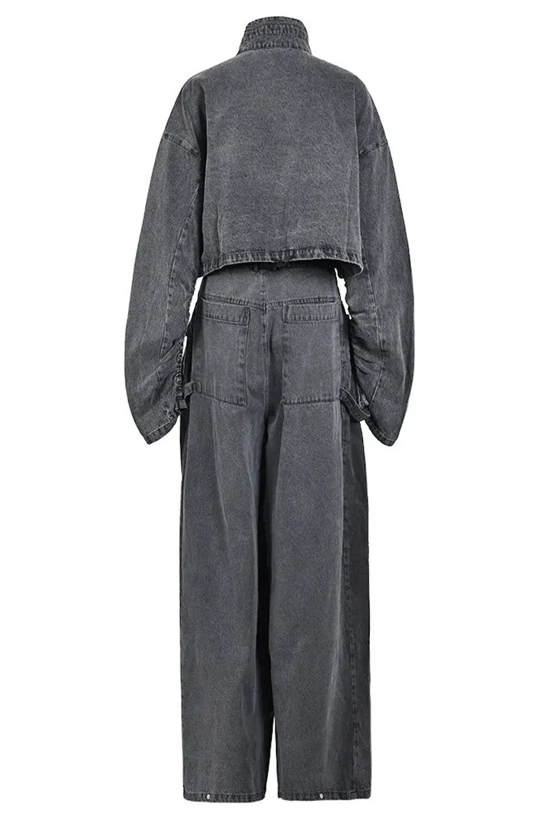 UI0194 Premium Denim Jacket Pants Set