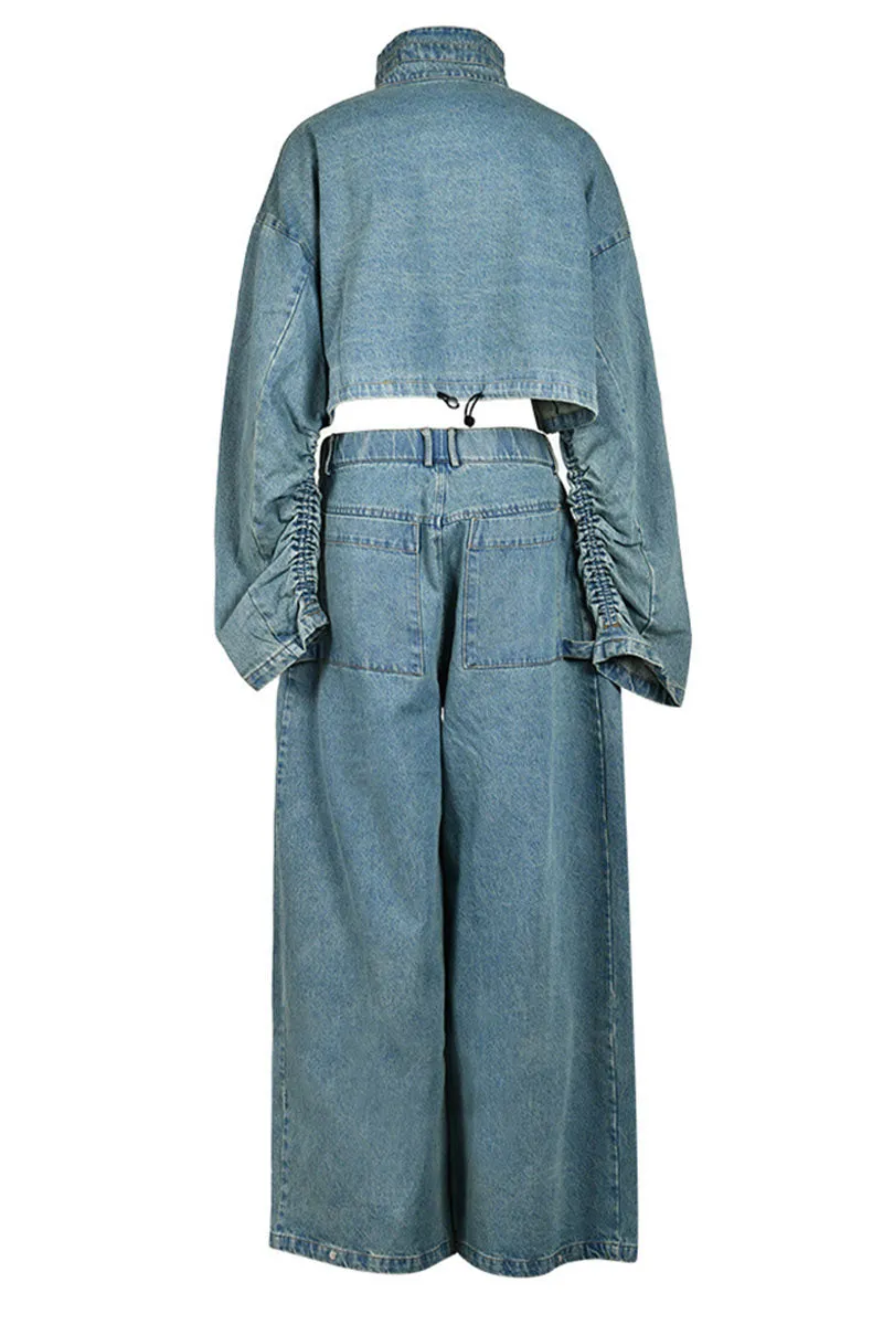 UI0194 Premium Denim Jacket Pants Set
